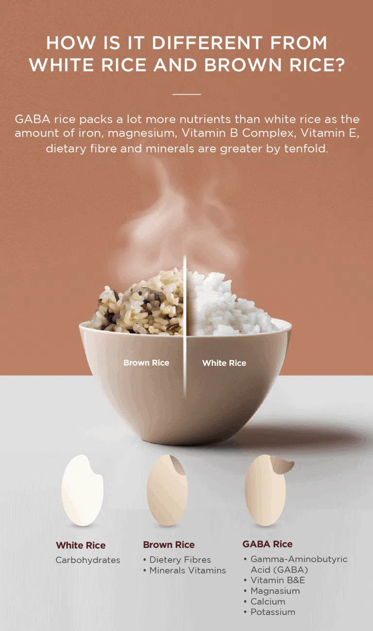How GABA rice differs from white rice and brown rice
