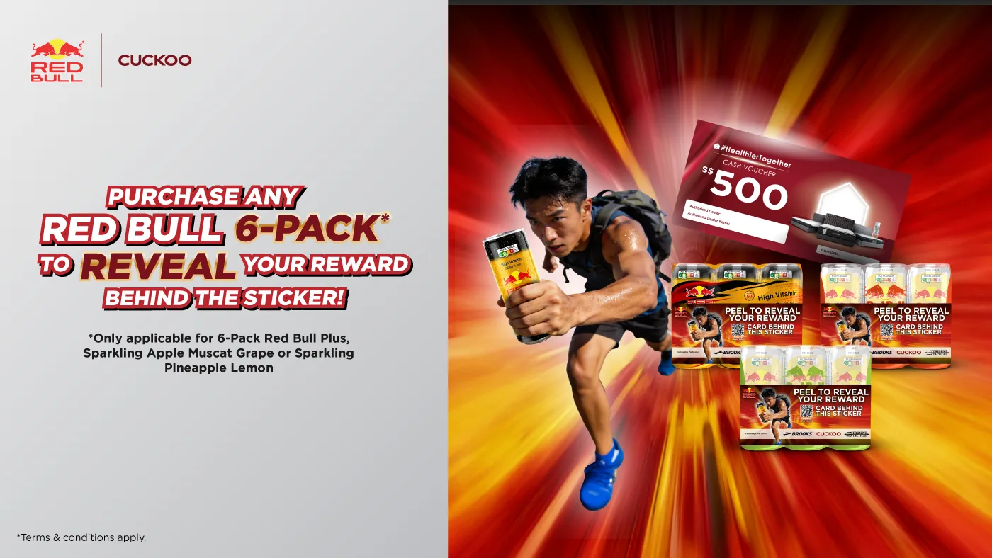 CUCKOO x Redbull: Peel To Reveal Your Reward ($500 Discount)